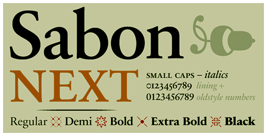‘Sabon’ a modern typeface with Serif